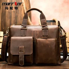 Men's Real-Leather Bag Retro Casual Men's Handbag Briefcase First Layer Cowhide Men's Shoulder Bag Messenger Bag