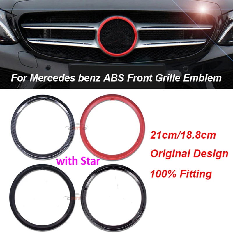 Car Styling ABS 18.8cm 21cm Star Style Auto Front Grille Emblem Badge for C200 E300L A B C E CLA GLA GLC GLE G | Автомобили и