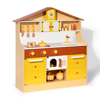 

Big Pretend Play Toys Wooden Play Kitchen Toys for Kids & Toddlers Girls & Boys