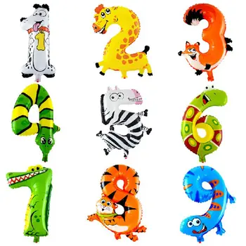 

1PCS 16inch Animal Number Foil Balloons Kids Party Decoration Happy Birthday Wedding Decoration Ballon Gift