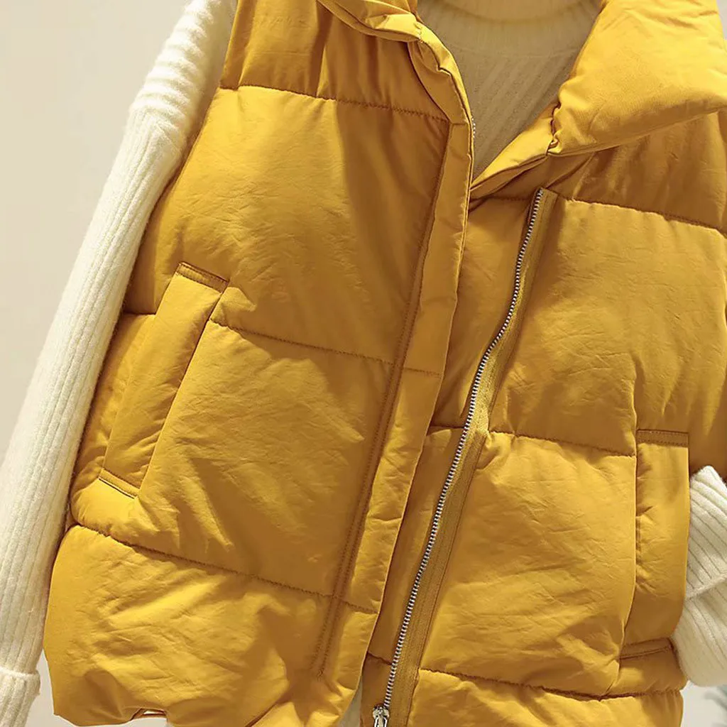 JAYCOSIN ladies sleeveless high-neck down vest short fashion zipper warm casual vest loose hot jacket wild 2019 new daily