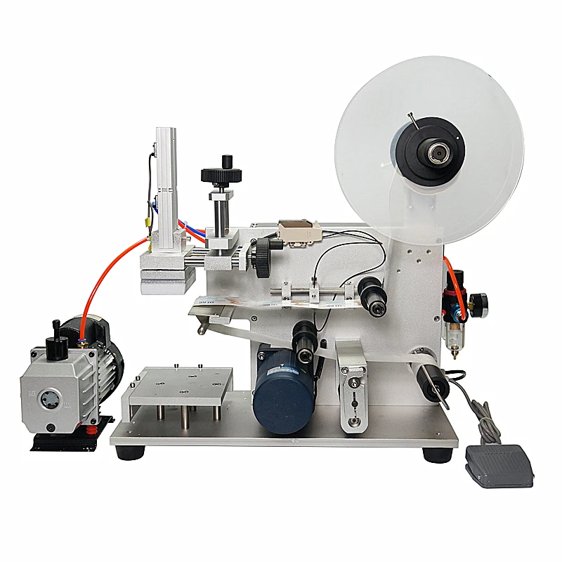  LT-60 Semi Automatic Pneumatic Flat Labeling Machine Medicine Drugs Bottle Labeling Device with Vac