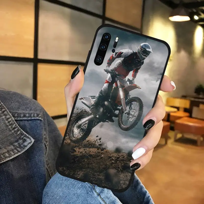 Huawei dustproof case Motorcycle Motocross Cross Phone Case Funda For Huawei P9 P10 P20 P30 Lite 2016 2017 2019 plus pro P smart silicone case for huawei phone