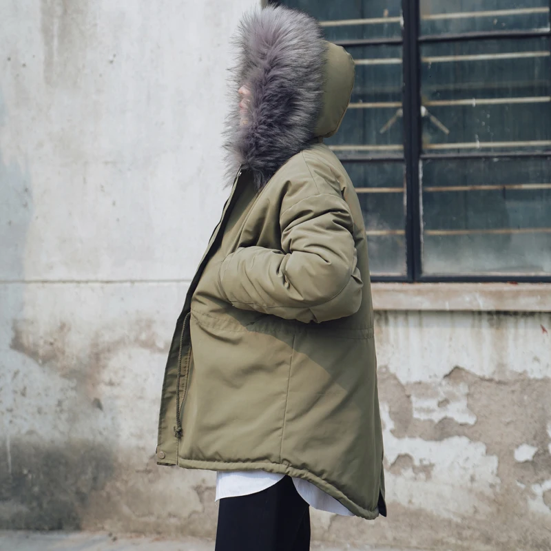 

Winter Down Jacket Men's Warm Thick Parka Men Fashion Casual Fur Collar Hooded Coat Man Solid Color Cotton Jacket Male Clothes