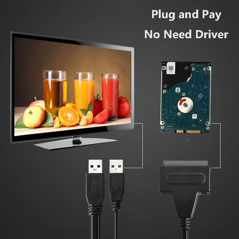 Usb 3,0 кабель адаптера Sata-Usb Sata Кабель-адаптер конвертер 7Pin+ 15Pin-для 2,5 дюйма Sata Hhd Ssd ноутбук и dvd-драйвер