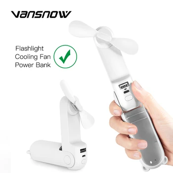 

3 In 1 Smart Home Homekit Mini Portable Fan 2000mAh Battery Handheld USB Cooling Air Fan with Emergency Power Bank Flashlight