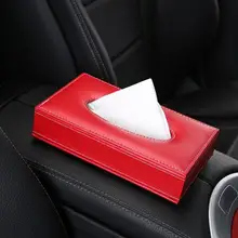 Красный автомобильный кожаный тканевый ящик для украшения автомобиля держатель для салфеток бумажный ящик для полотенец подходит для BMW Ford Passat Honda Audi