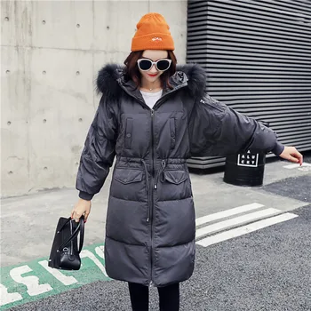 

2019 New Winter Women's White Duck Down Long Sleeve Down Jackets Fashion Ladies Windproof Warm Jackets Coats