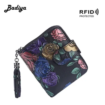 

RFID Genuine Leather Women Wallet Large Capacity Multifunction Coin Purse Multi-card Position Credit Card Holder Lady Clutch Bag