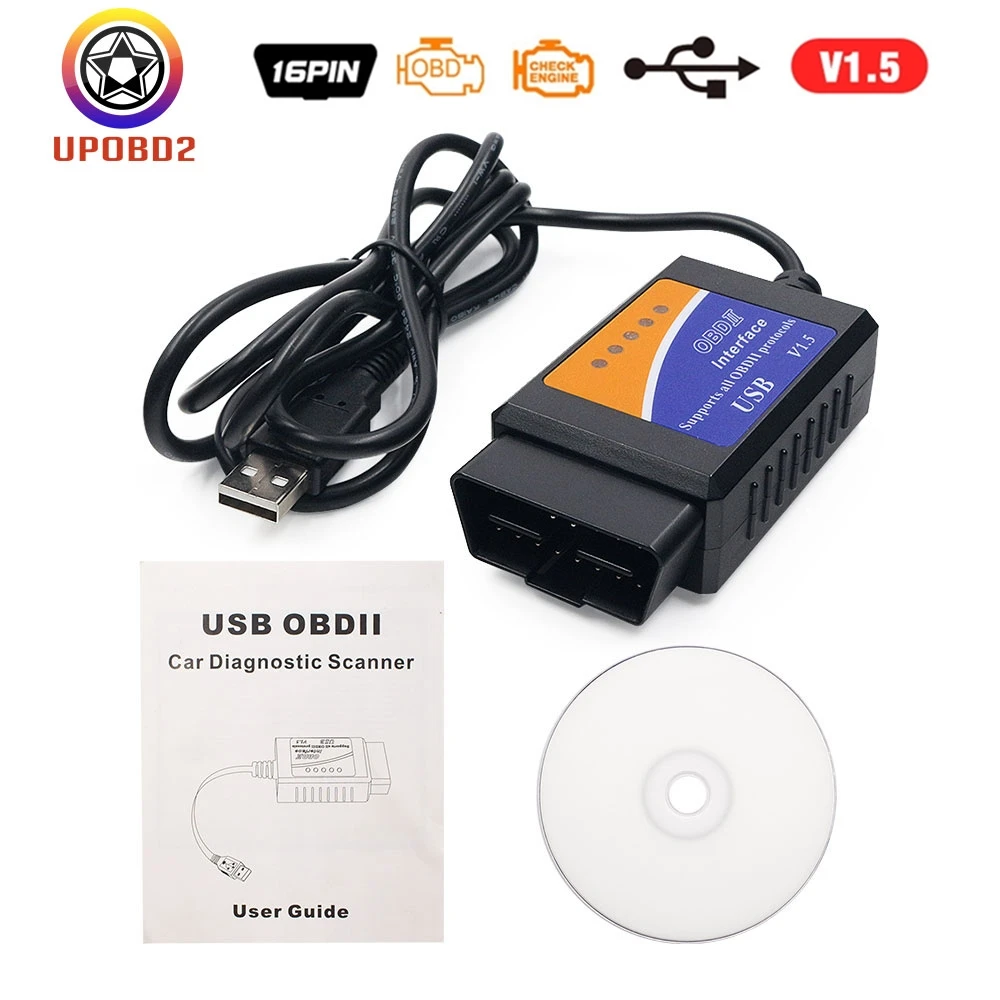 Автомобильный диагностический кабель OBD2 ELM327 V1.5 USB/WIFI интерфейс сканера obd 2
