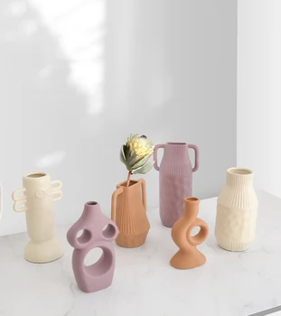 

Morandi Vase Nordic Living Room Decoration Home Decor Ceramics Simple Flower Pot Terrarium Vases ваза Maison декор Jarrones