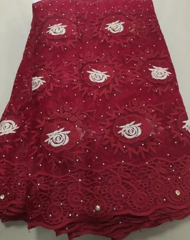 

wine African Lace Fabrics 2019 High Quality Lace Nigerian Tulle Lace Fabric Bride Milk Silk French Net Lace Fabric NLL4174