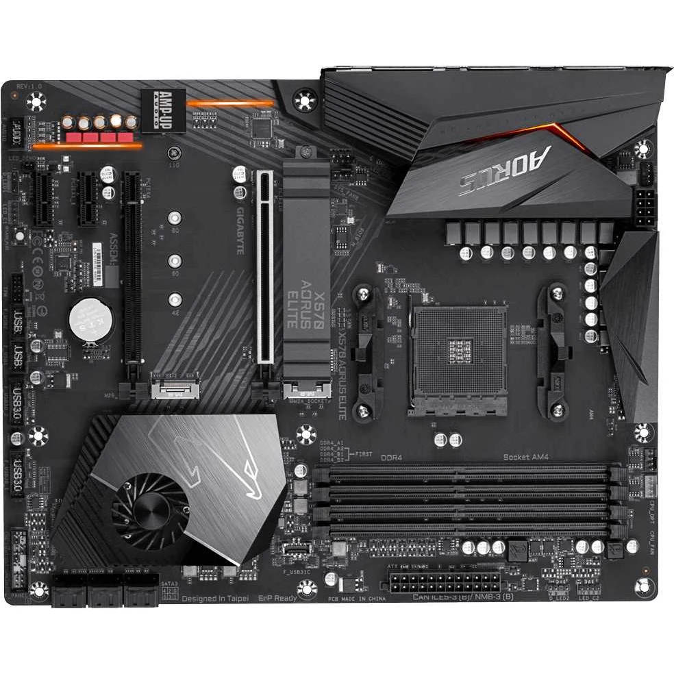 Материнская плата Gigabyte X570 AORUS ELITE Soc-AM4 AMD X570 4xDDR4 ATX AC`97 8ch(7.1) GbLAN RAID+HD