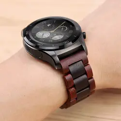 20 22 мм деревянный ремешок для часов huawei Watch GT/Galaxy 42/46 мм ремешок с пряжкой из нержавеющей стали сменный Браслет для gear S3 S2
