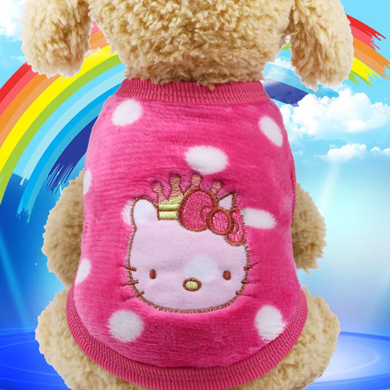 Одежда для собак, зимний теплый жилет для щенка из мультфильма, теплый фланелевый свитер для щенка чихуахуа, французского бульдога, одежда для домашних животных - Цвет: As shown