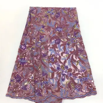 

Sequins Net Tulle Lace Fabric 2020 Latest High Quality Wedding Laces Nigeria Embroidery Mesh Guipure Laces Fabric black, pink