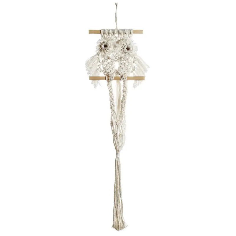 

Handwoven Macrame Owl Tapestry Plant Hangers Hanging Basket Flower Pot Holder