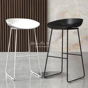 

Nordic Bar Chair Simple Fashion Chair Net Red Home High Stool Creative Cafe Bar Chair Heavy Loading Bar Stools 65 70 75cm