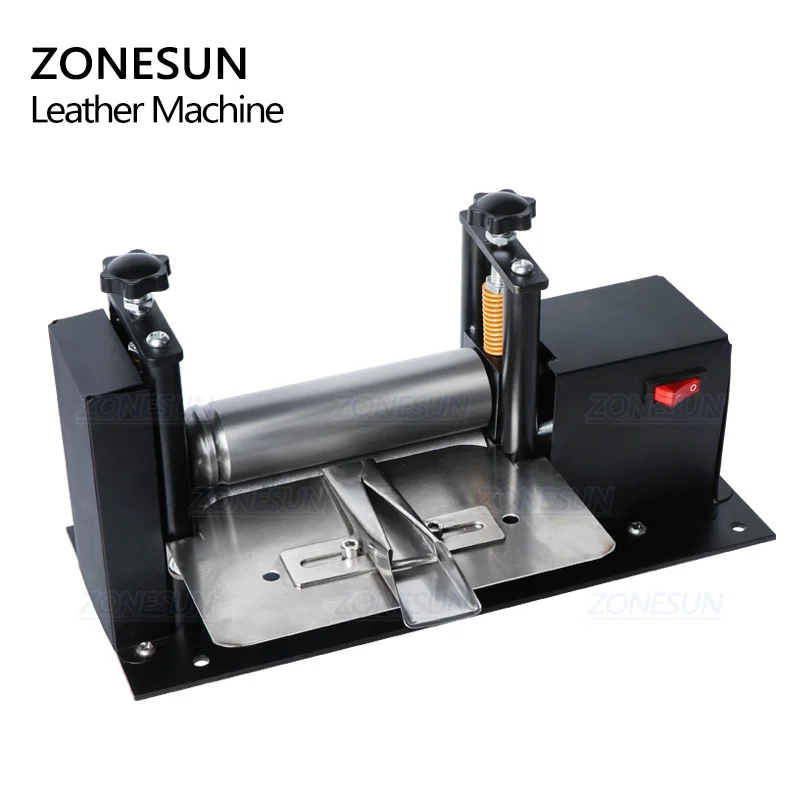 ZONESUN Manual Leather Belt Rolling Machine Shoulder Strap Leather Laminating Folding Machine Edge Sealing Machine-5
