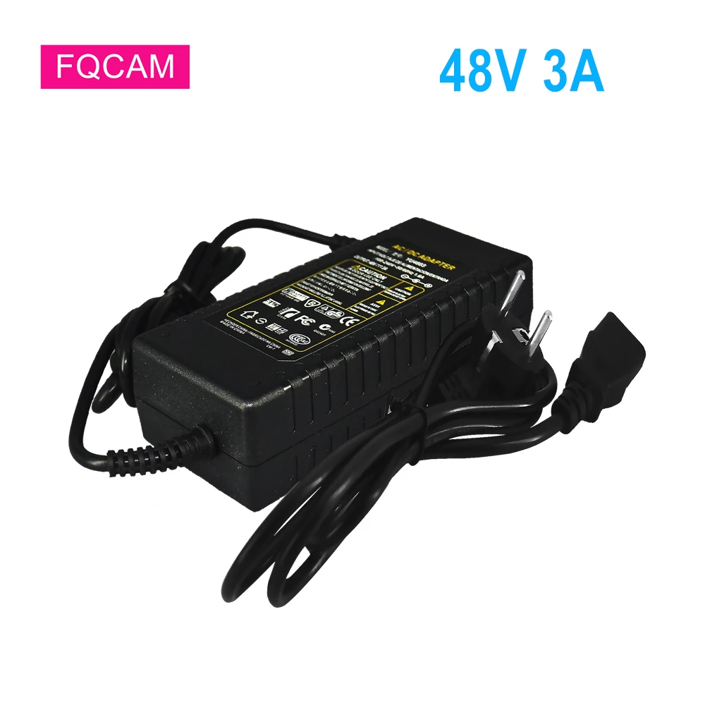 POE Power Supply 48V 3A AC 100V-240V 50/60hz Adapter Charger for Switch NVR CCTV Accessories | Безопасность и защита