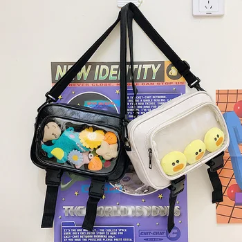 

Transparent Clear Cute Jelly Itabag Dolls Shown Shoulder Bag Japanese Anime Girl Student Women's Cartoon Messenger Bags