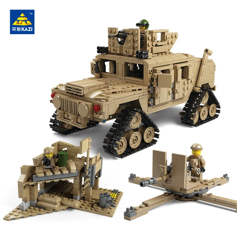 

KAZI Children'S Educational ENLIGHTEN Assembled Building Blocks Toy Model Military Mengma Tank Fight Inserted Model Collection G