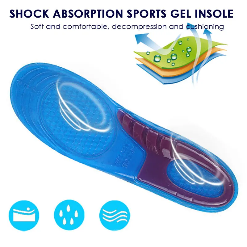 Силикагелевая стелька для массажа движения удобная 2 шт insole стелька здоровая удаляет ногу Мягкая безопасность