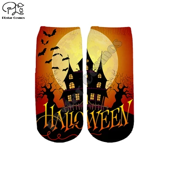 

Plstar Cosmos 3DPrint Socks Halloween All Saints Day terror Horror Short Sock Men Women Funny high quality dropshopping a2