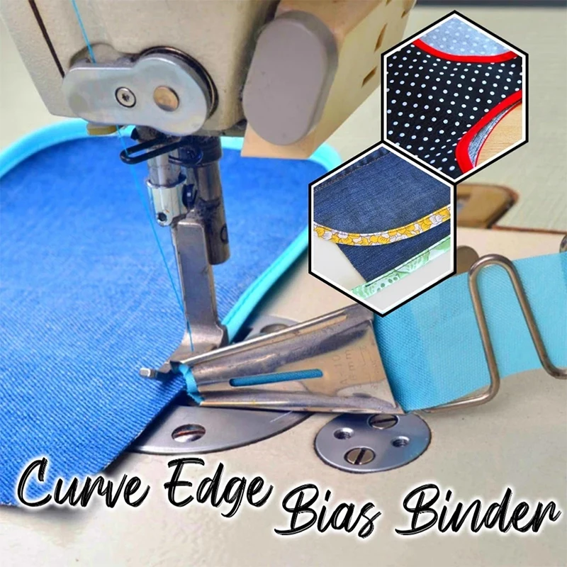 Overlock Folder Binding of Curve Edges, Bias Binder for Lockstitch