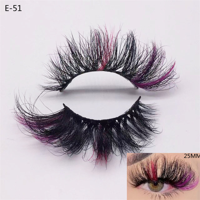 3D Mink Eyelashes Colorful 100% Mink Lashes Mix Color Pink Blue Red White False Eyelashes Fluffy Soft Cilias Vendor