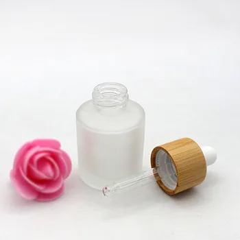 

20ml Eco Friendly Bamboo Cover Matte Glass Dropper Bottle wholesale and retail