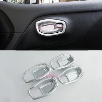 

2016-2018 Interior Moulding Trim Door Handle Bowl 4pcs ABS Chrome Car Styling For Jeep Renegade Accessories