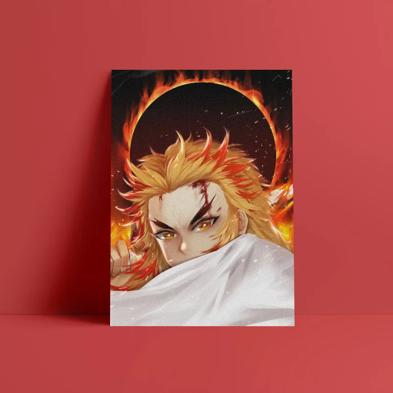 Kyojuro Rengoku Kimetsu no Yaiba настенные художественные украшения на холсте плакатный принт для гостиной декоративная картина для спальни - Цвет: L 1231