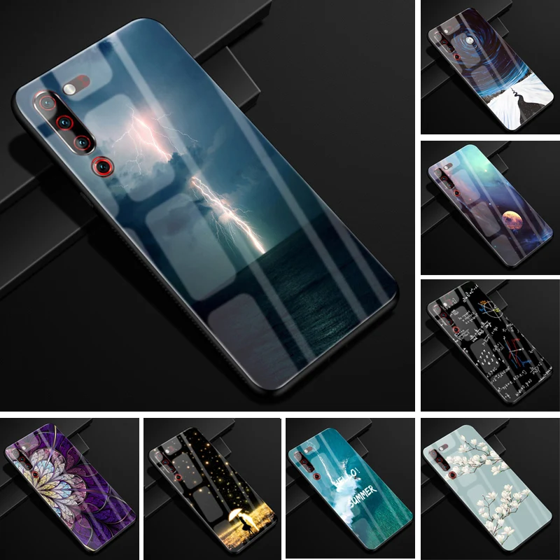 

For Lenovo Z6 Pro Case L78051 Tempered Glass Phone Case Black TPU Bumper Cover for Lenovo Z6 Pro Z6Pro z 6 Pro Glass Cover Shell