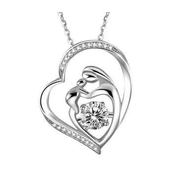 

High-grade Heart MOM necklace Mother's Day Zircon pendant Gift Party jewelry
