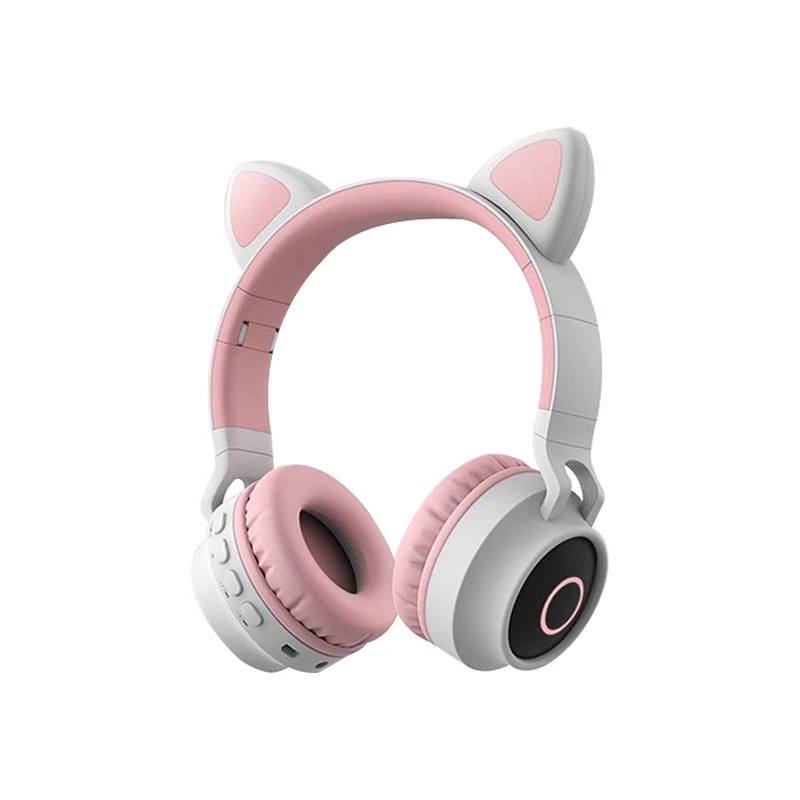Темно-серый Bluetooth стерео кошачьи наушники мигающие светящиеся кошачьи наушники игровая гарнитура наушники 7 цветов светодиодный светильник - Цвет: Темно-серый