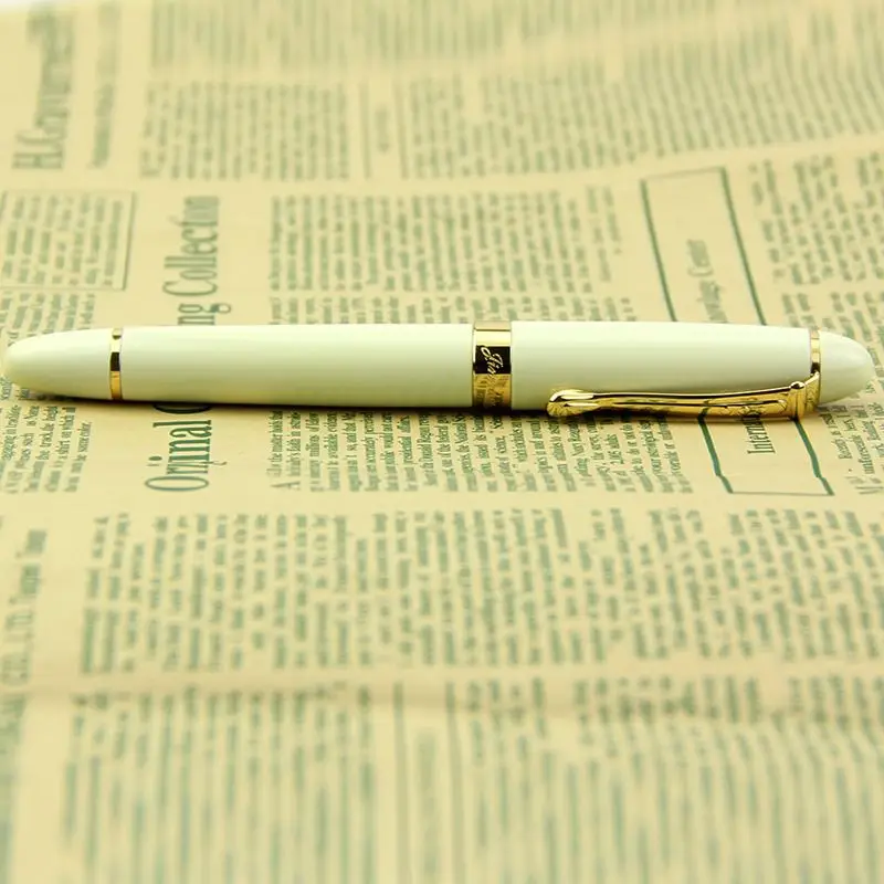 Jinhao X450 Белый Средний Перо Золотой отделкой авторучка Горячая LX9A