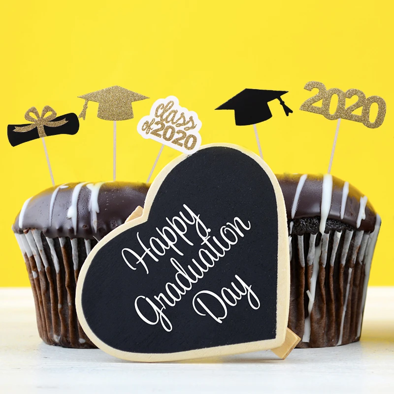 Toppers De Gateaux Pour Fete De Remise De Diplome 10 Pieces Fournitures De Decoration Pour Enterrement De Vie De Jeune Fille Accessoires Pour Stand Photo Aliexpress