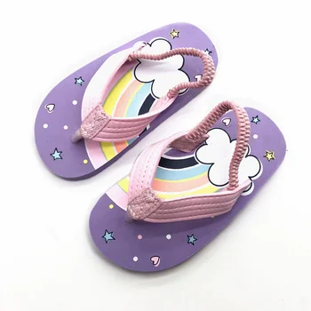 

1 Pair Cartoon Flip-flops Anti-slip Beach Sandals Soft Bottom Slippers Casual Beach Shoes for Boys Girls (Violet Size 23 14.5cm