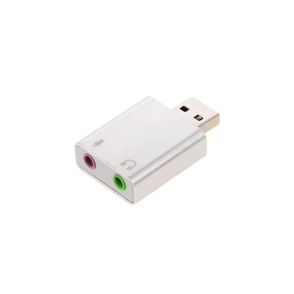 Алюминиевый сплав USB внешний стерео звуковой адаптер USB Аудио Звуковая карта Виртуальный 7,1 микрофонный конвертер с 3,5 мм разъемом