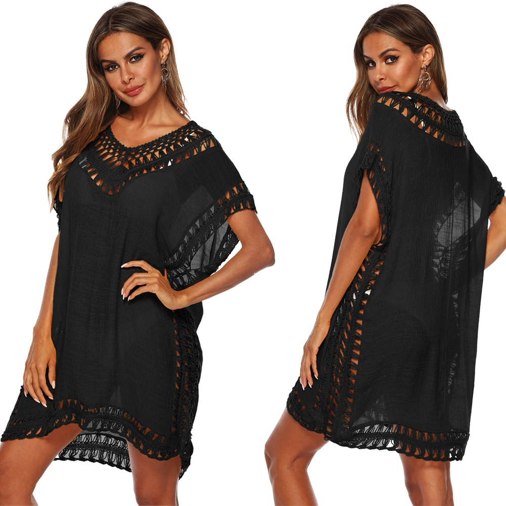 Damen бикини с закрытой крышкой Vertuschen Strand кафтан Minikleid Boho Longshirt Longtop