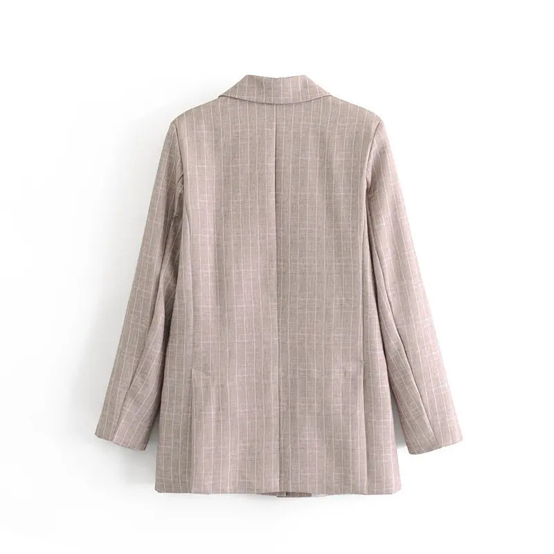 

C899-37356 Autumn Suit Collar Long Sleeve Slim Fit Stripes Versatile Small Suit