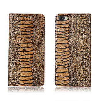 

Genuine real leahther ostrich foot pattern phone bag for Asus ZenFone 4 Max ZC554KL/ZenFone 4 Max ZC520KL flip case card slot