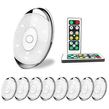 

LED Puck Lights Wireless Touch Sensor LED Under Cabinet Kitchen Battery Wardrobe Closet Light for Controller Dimmable Night Lamp