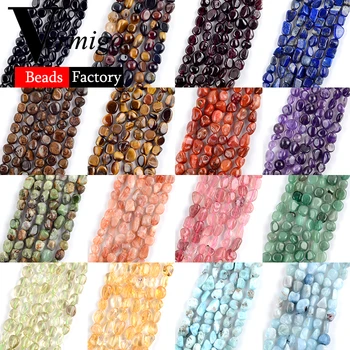 

Natural Irregular Mix Gem Tiger Eye Agates Larimar Crystal Jades Beads For Jewelry Making Freeform Loose Beads Diy Bracelet 15"