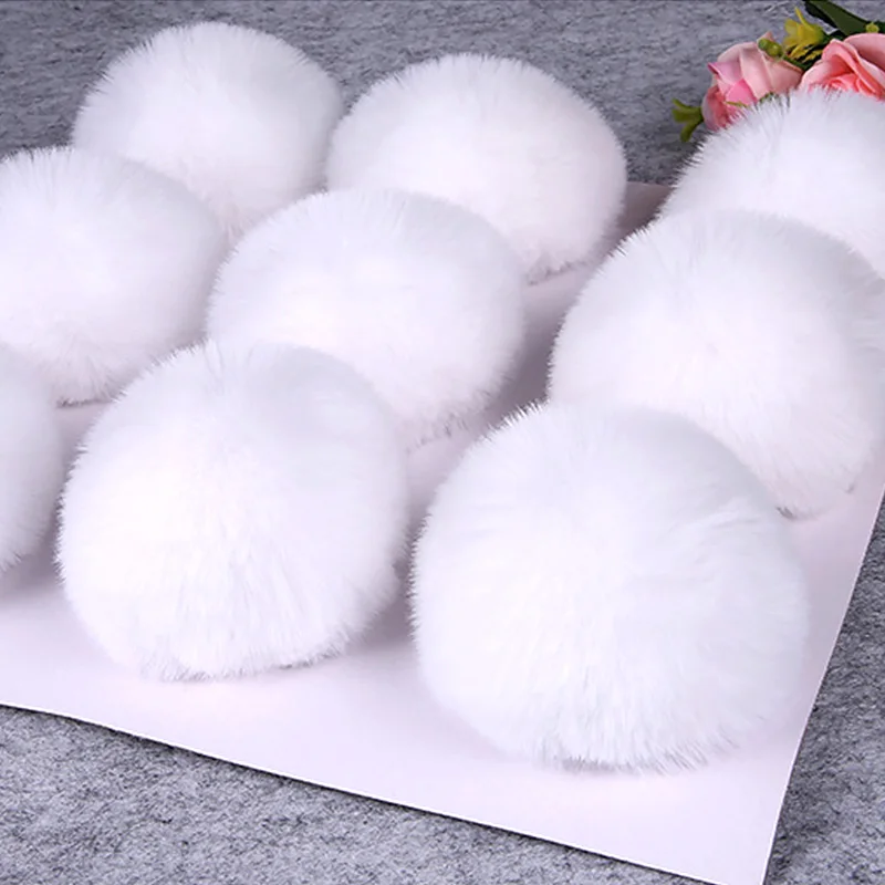 8cm Fluffy Plush Balls Soft Pompones Faux Fur Pompom DIY Kids Toys Wedding Decor Pom Poms Felt Ball Sewing Craft Supplies Gifts
