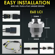 

80W 6000K 4800LM 2021 NEW Headlights Bulb CREE LED Halo Ring Angel Eye Bulb Decoding for BMW E60LCI Accessories Car Styling Lamp