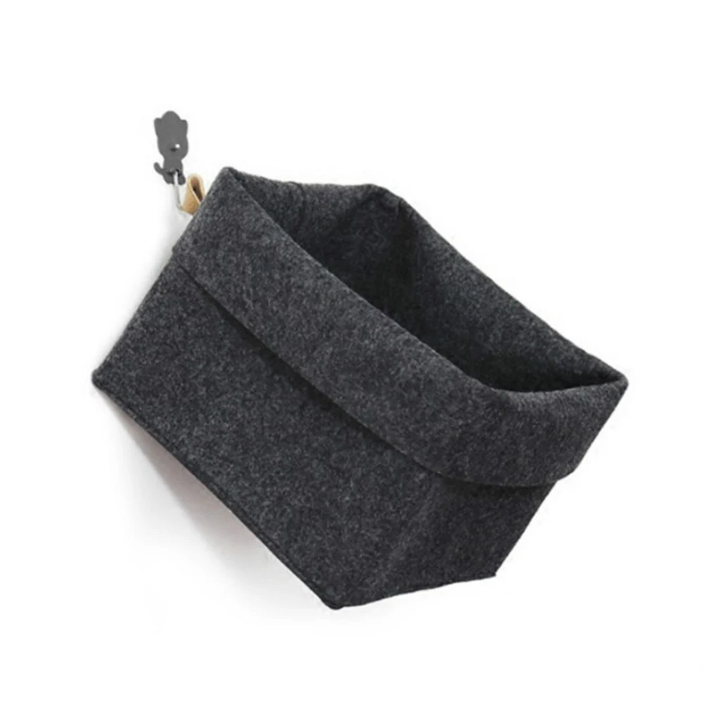 

Rectangular Space Saving Multifunctional Solid Standing Toy Organizer Nordic Style Soft Felt Storage Basket Decorative Foldable