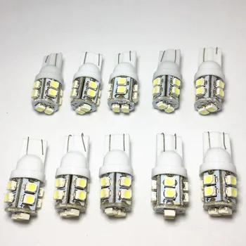 

10pcs Car Led Light T10 W5W 168 194 1210 10 SMD LED 3528 SMD Color for Car Auto Led White blue Side Wedge Light Lamp Bulb DC 12V