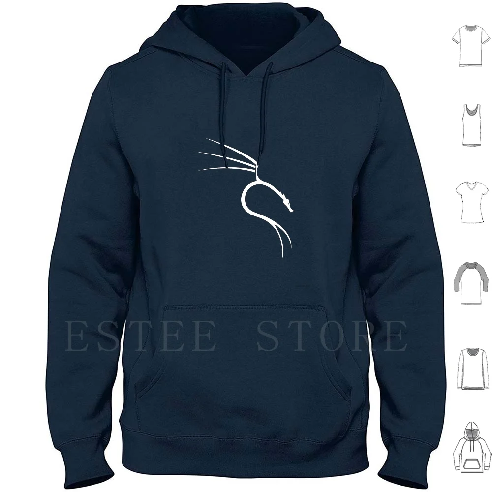 Felpa Con Cappuccio Kali Linux Manica Lunga Linux Kali Logo Dragon Calda